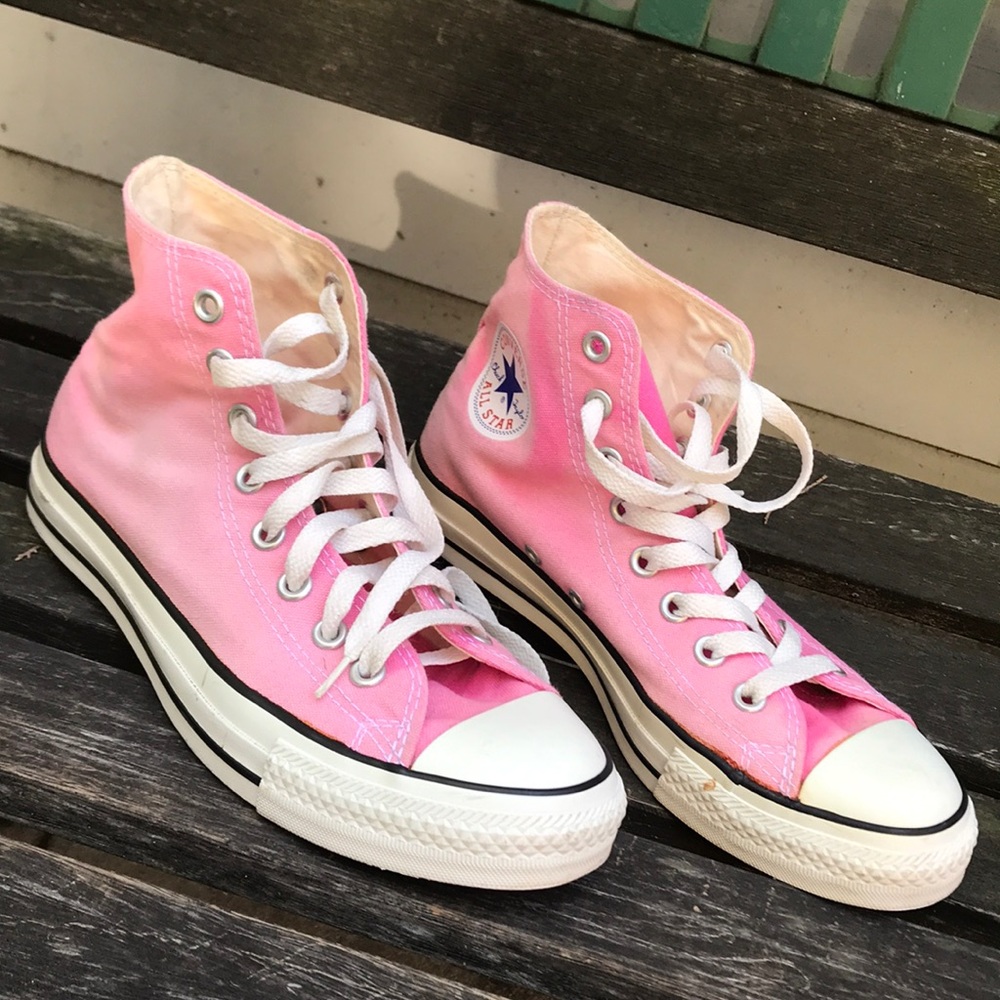 Pink converse high tops